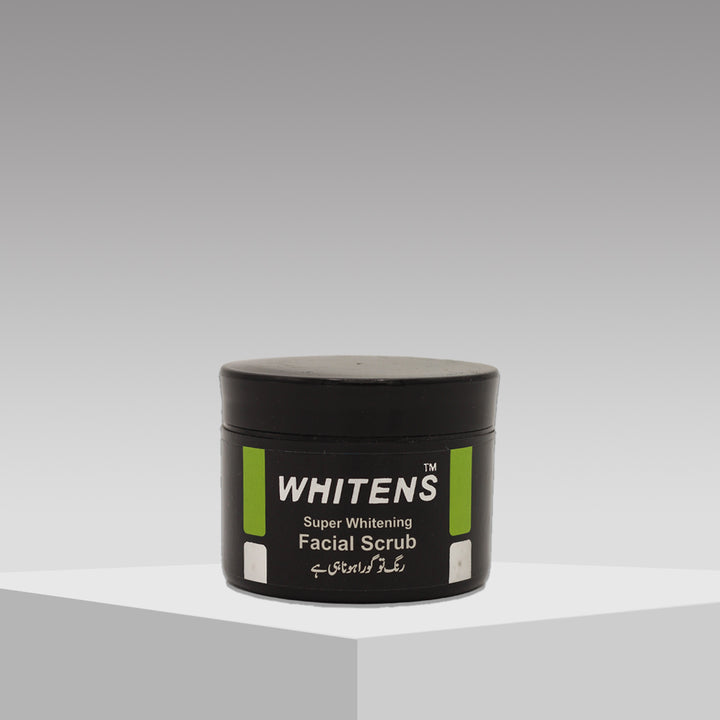 Jar of natural exfoliating face scrub with walnut shell and papaya extract