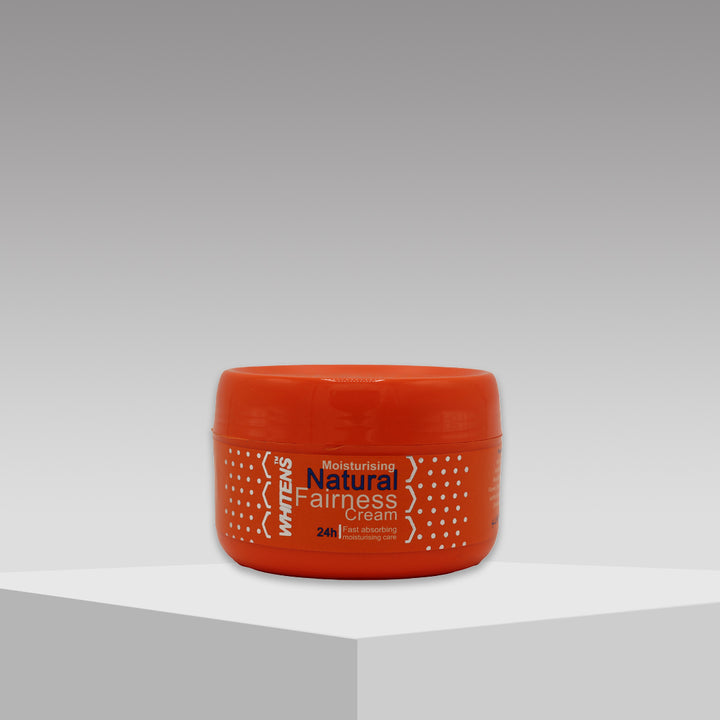 A jar of moisturizing cream on a white background, with a soft glow effect highlighting its smooth texture.